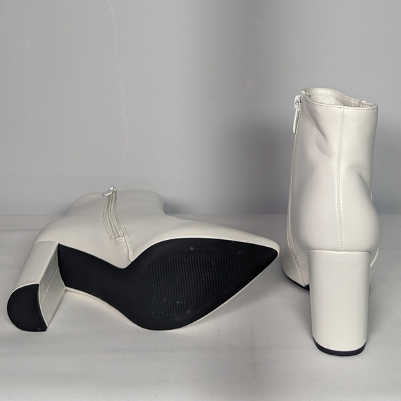 NEW Dream Pairs Womens Sianna Platform Chunky Heel Ankle Booties Sz 7 White - Picture 3 of 4